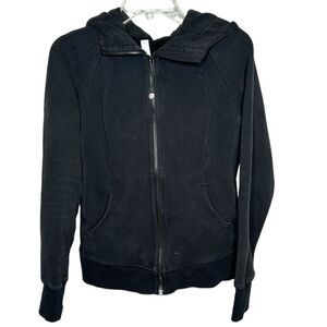 Lululemon Black Full Zip Scuba Hooded Sweatshirt. Size 8.